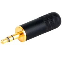 Switchcraft 35HDBAU 3.5mm Stereo Plug With Black Handle And Gold Plug