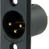 Switchcraft D3MBAU 3-Pin Male XLR Panel/Chassis Mount Connector - Black/Gold -Neutrik shop D3MBAU