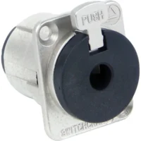 Switchcraft E112BL E Series 1/4 Inch / 3 Conductor Stereo Locking Panel Mount Phone Jack- Nickel Finish