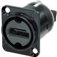 Neutrik NAHDMI-W-B HDMI 2.0 Feedthrough Adaptor - IP65 Rated - D-Shape - Black