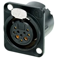 Neutrik NC10FD-LX-B DLX Series 10-Pin Receptacle - Female - Solder - Black/Gold