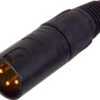 Neutrik NC3MX-B-D 3-Pin Male XLR Connector Cable End - Black & Gold - 100 Pack -Neutrik shop NC3MX B D