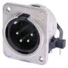 Neutrik NC4MDM3-H 4-Pin XLR Male Horizontal PCB M3 Mount - Nickel/Silver -Neutrik shop NC4MDM3 H