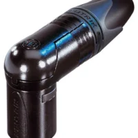 Neutrik NC4MRX-BAG 4 Pin Right Angle Male XLR - Black Metal Housing & Silver Contacts