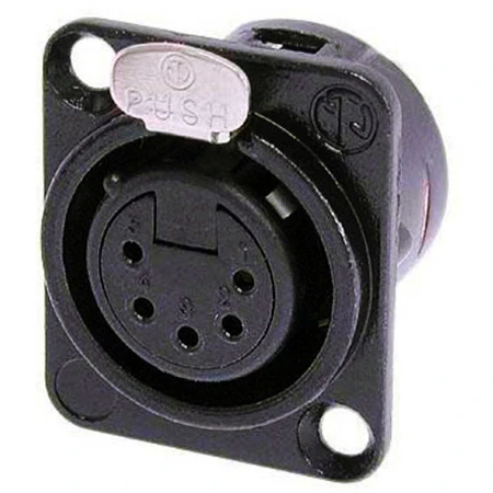 Neutrik NC5FD-L-B-1 5-Pin XLR Female Panel/Chassis Mount Connector - Black/Gold 3 Neutrik NC5FD-L-B-1 5-Pin XLR Female Panel/Chassis Mount Connector - Black/Gold