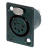 Neutrik NC5FP-B-1 5-Pin XLR Female Panel/Chassis Mount Connector - Black/Gold -Neutrik shop NC5FP B