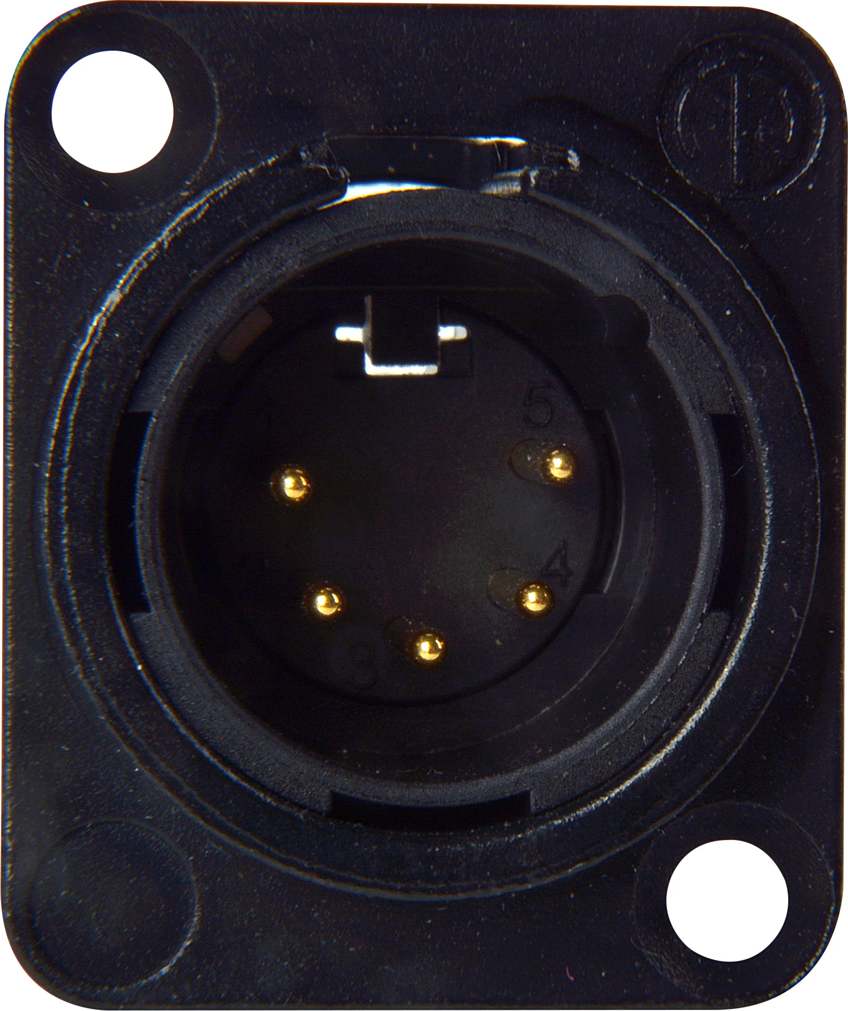 Neutrik NC5MD-L-B-1 5-Pin XLR Male Panel/Chassis Mount Connector - Black/Gold 4 Neutrik NC5MD-L-B-1 5-Pin XLR Male Panel/Chassis Mount Connector - Black/Gold - Image 2