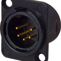 Neutrik NC5MD-L-B-1 5-Pin XLR Male Panel/Chassis Mount Connector - Black/Gold