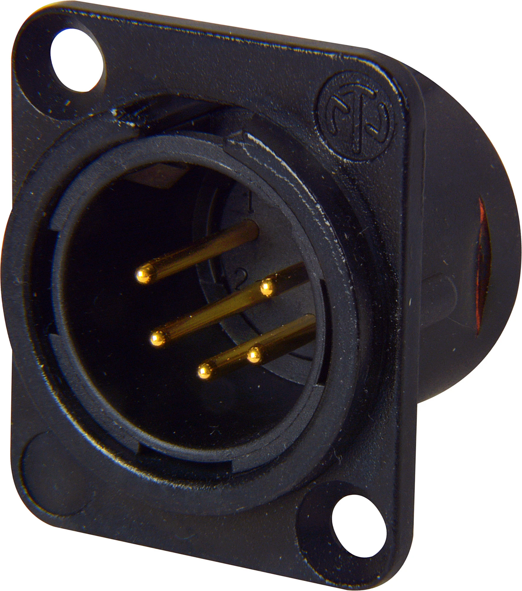 Neutrik NC5MD-L-B-1 5-Pin XLR Male Panel/Chassis Mount Connector - Black/Gold 3 Neutrik NC5MD-L-B-1 5-Pin XLR Male Panel/Chassis Mount Connector - Black/Gold