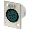 Neutrik NC6FP-1 6-Pin XLR Female Panel Mount Connector - Nickel/Silver -Neutrik shop NC6FP 1