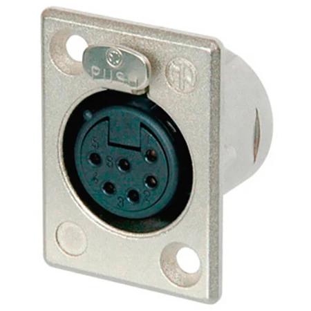 Neutrik NC6FP-1 6-Pin XLR Female Panel Mount Connector - Nickel/Silver 3 Neutrik NC6FP-1 6-Pin XLR Female Panel Mount Connector - Nickel/Silver