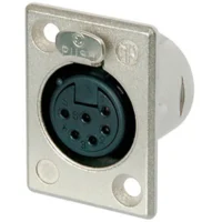 Neutrik NC6FSP-1 6 Pole Female Receptacle With Switchcraft Pin Layout - Nickel/Silver