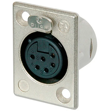 Neutrik NC6FSP-1 6 Pole Female Receptacle With Switchcraft Pin Layout - Nickel/Silver 3 Neutrik NC6FSP-1 6 Pole Female Receptacle With Switchcraft Pin Layout - Nickel/Silver