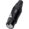 Neutrik NC6FSXX-B 6 Pole Female Cable Connector With Switchcraft Pin Layout - Black Metal Housing And Gold Contacts -Neutrik shop NC6FSXX B