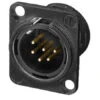 Neutrik NC6MD-L-B-1 6-Pin XLR Male Panel Mount Connector - Black/Gold -Neutrik shop NC6MD L 1 B