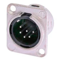 Neutrik NC6MSD-L-1 DL1-Series 6S Pin XLR-M Solder Cups With Switchcraft Pin Layout - Nickel/Silver