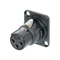 Neutrik NM3FD-B 3 Pole XLR Female D-Shaped Black Plated Module