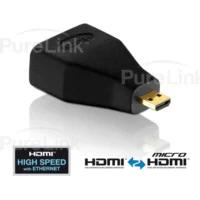 PureLink PI080 Micro HDMI Male To HDMI Female Port Saver Adapter With TotalWire Technology