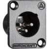 Switchcraft DE3MB 3-Pin XLR Male Panel/Chassis Mount Connector - Black -Neutrik shop SW DE3MB