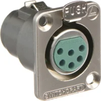 Switchcraft DE6F 6-Pin XLR Female Panel/Chassis Mount Connector - Nickel/Silver