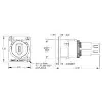 Switchcraft EHFWX2BX EH Series Firewire Female Feedthru - Black Finish