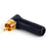 Switchcraft 3502RABAU Right Angle Cable Mount RCA Plug - Gold Pin / Black Body -Neutrik shop SW3502RABAU