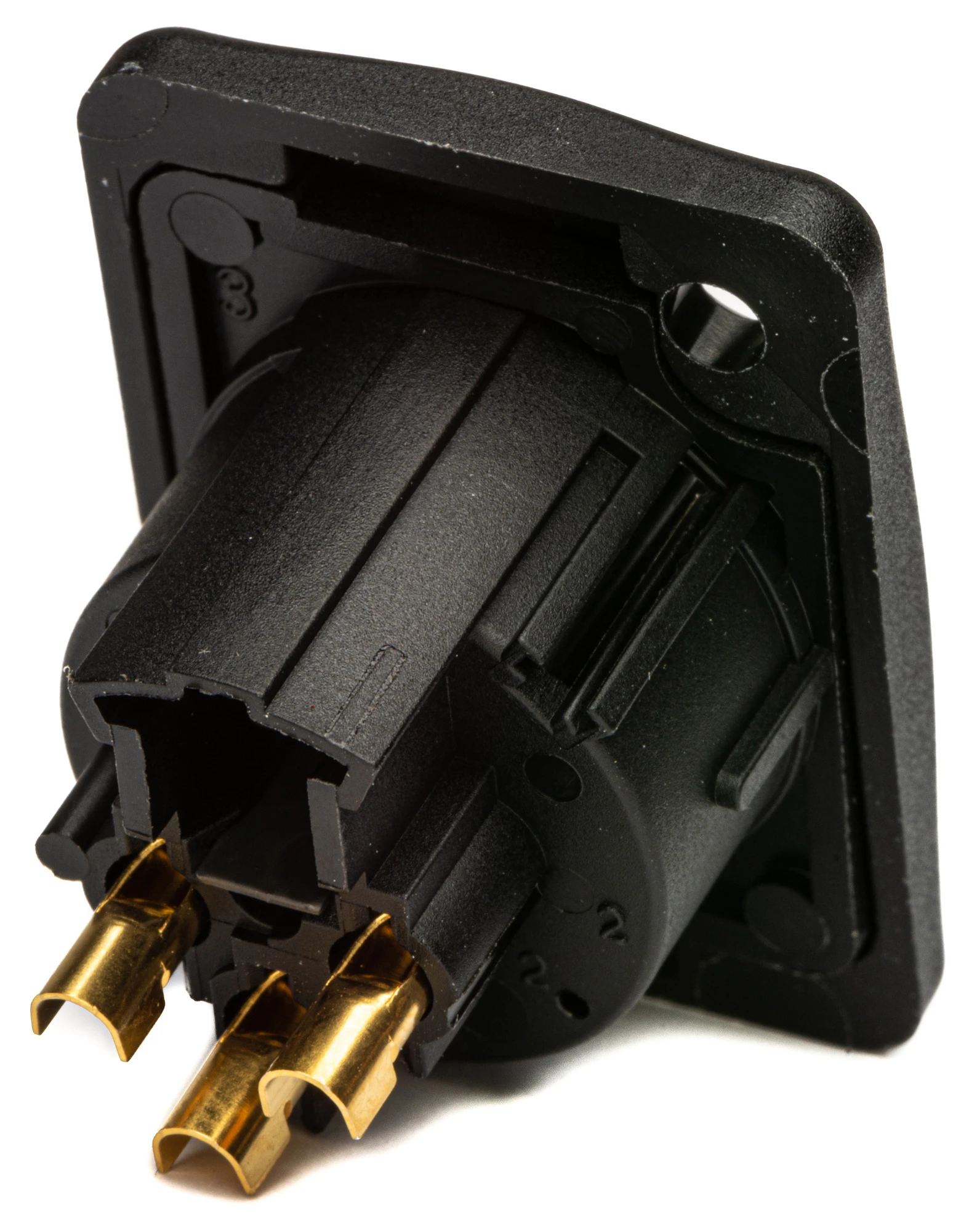 Whirlwind WC3FQBK Black Female XLR Chassis Mount Connector Numbered 1 4 Whirlwind WC3FQBK Black Female XLR Chassis Mount Connector Numbered 1 - Image 2