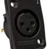 Whirlwind WC3FQBK Black Female XLR Chassis Mount Connector Numbered 1