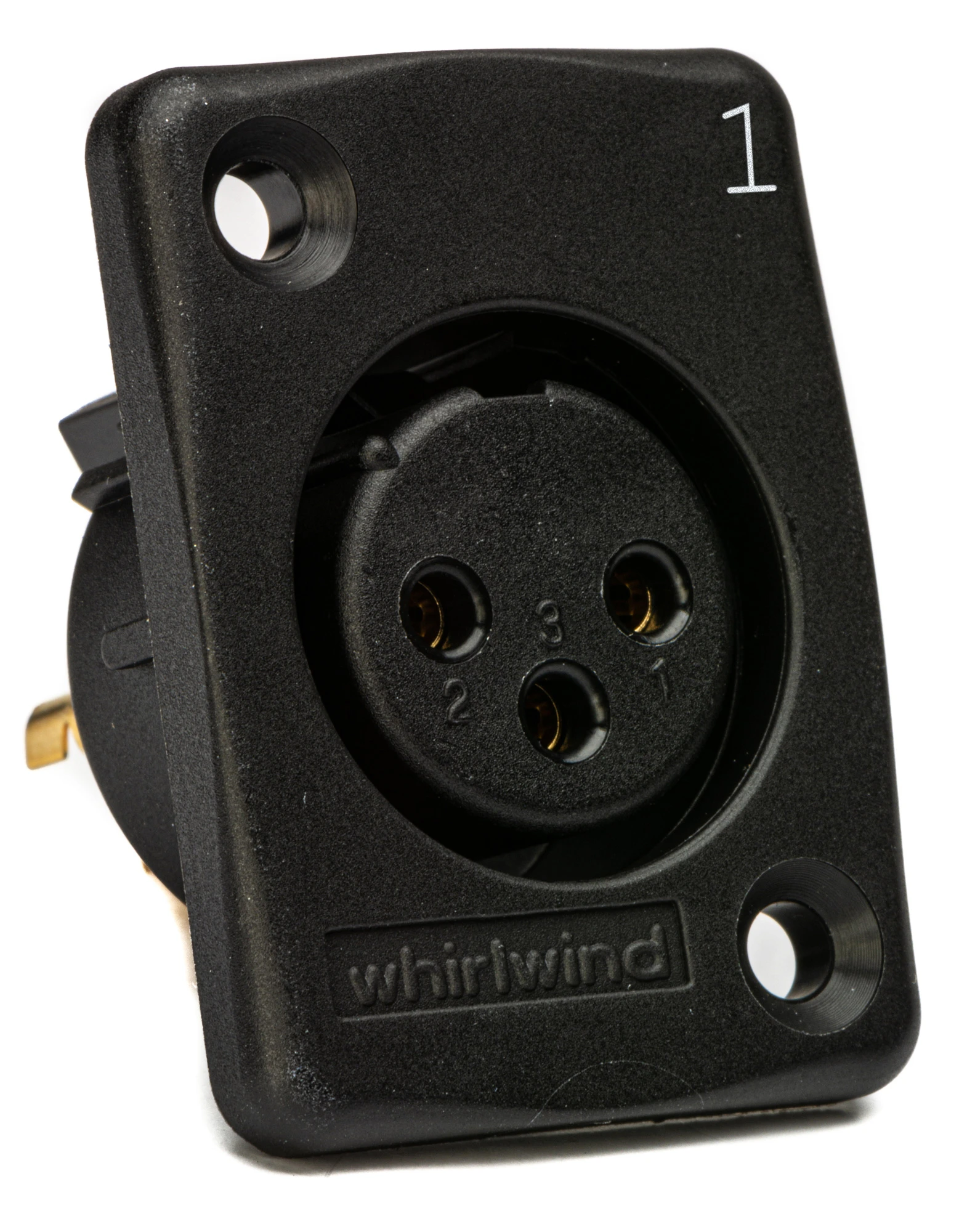 Whirlwind WC3FQBK Black Female XLR Chassis Mount Connector Numbered 1 3 Whirlwind WC3FQBK Black Female XLR Chassis Mount Connector Numbered 1